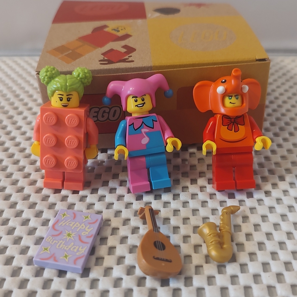 Lego BAM Minifigures Lego Block Jester Elephant Costume 3pcs